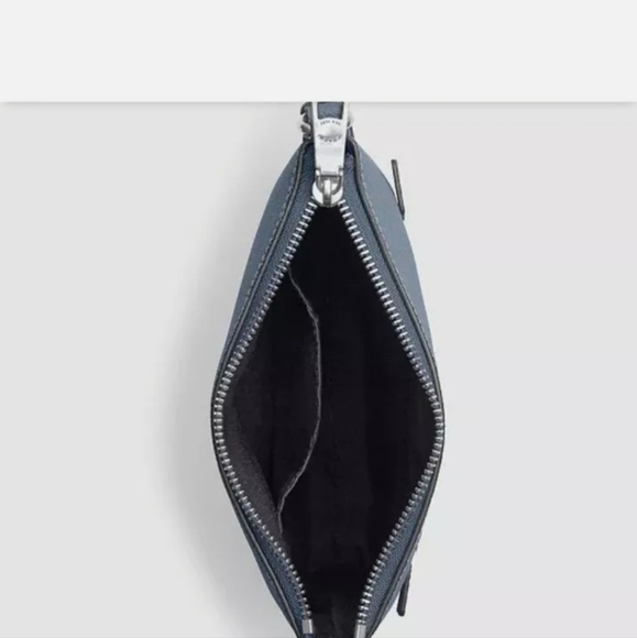 COACH Mini Rowan File Bag in Crossgrain Leather Silver/Light Mist CE871 NWT - Picture 3 of 5